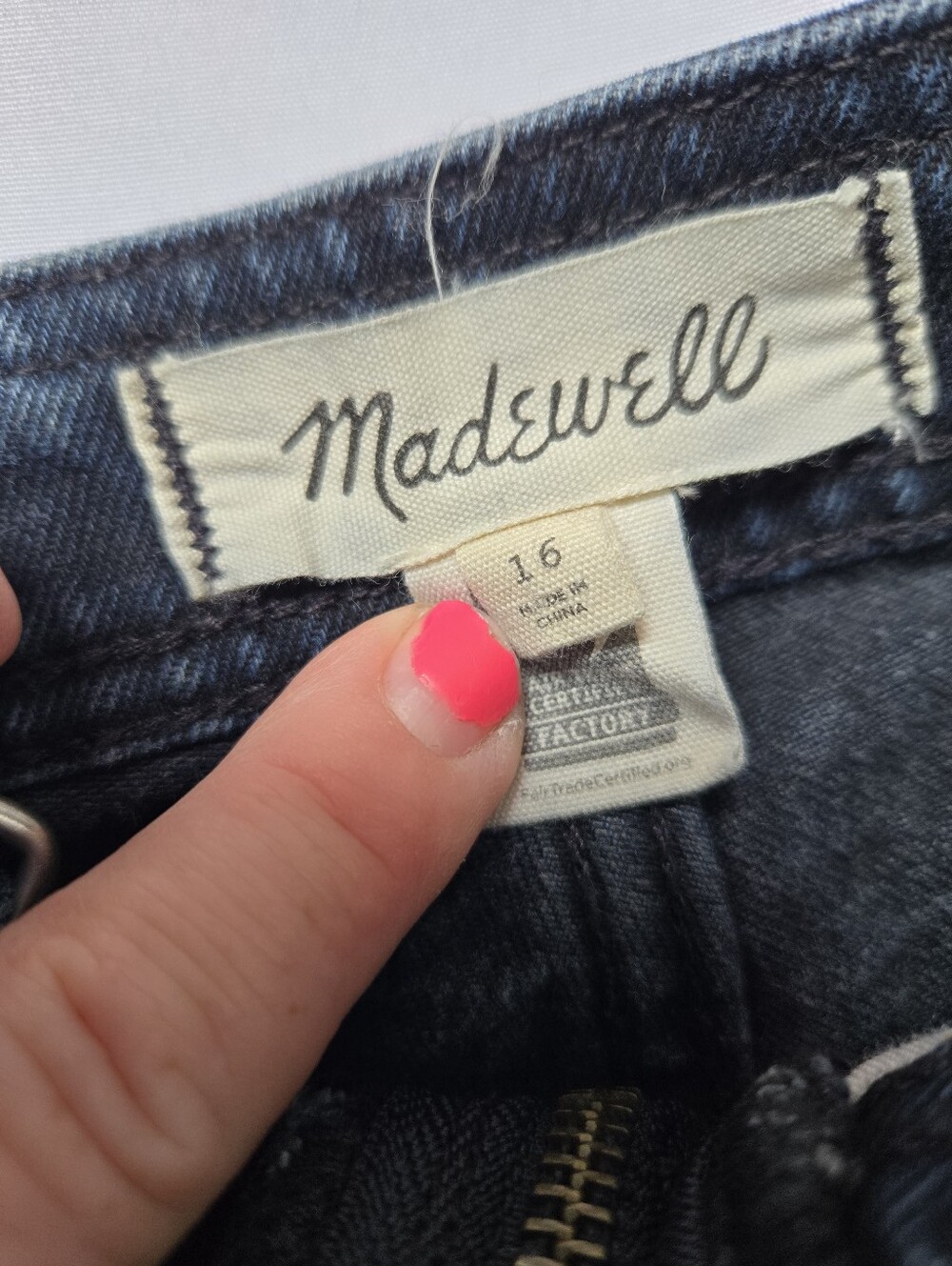 Madewell Denim Overalls Women's Size 16 Black Zip Front Wide Leg Jumpsuit - Picture 2 of 13